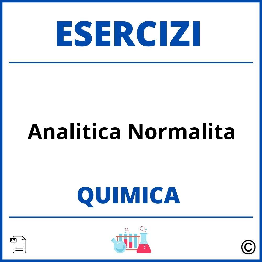 Esercizi Chimica Analitica Normalita