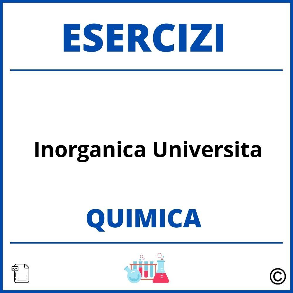 Esercizi Chimica Inorganica Universita