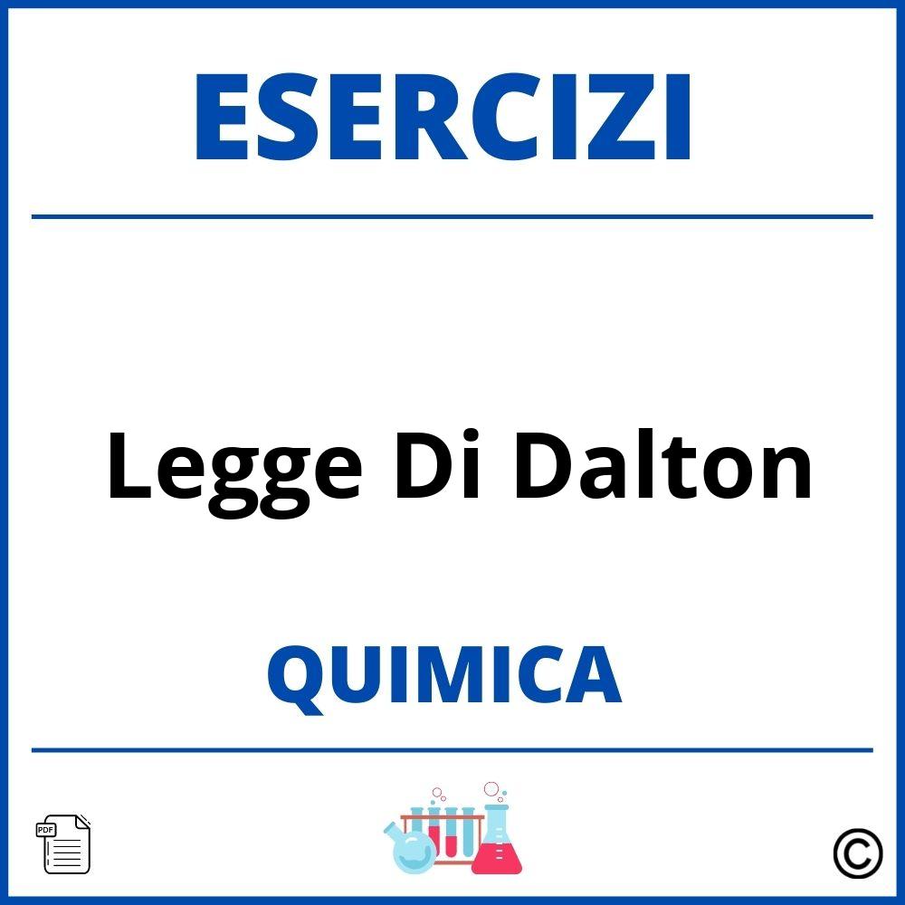 Esercizi Chimica Legge Di Dalton