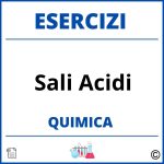 Esercizi Chimica Sali Acidi Svolti  con Soluzioni PDF